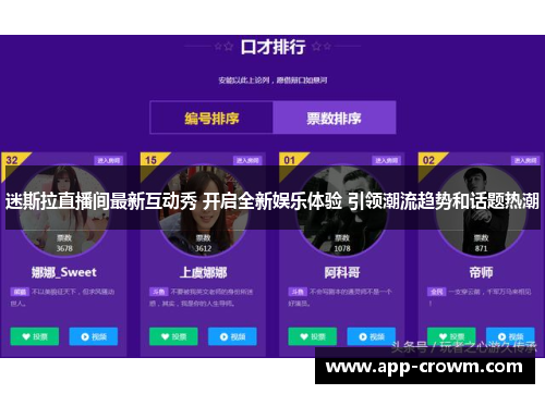 迷斯拉直播间最新互动秀 开启全新娱乐体验 引领潮流趋势和话题热潮